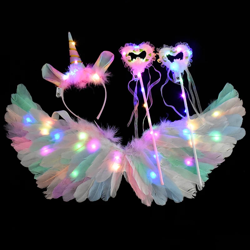 Magical LED Angel Wings & Unicorn Set