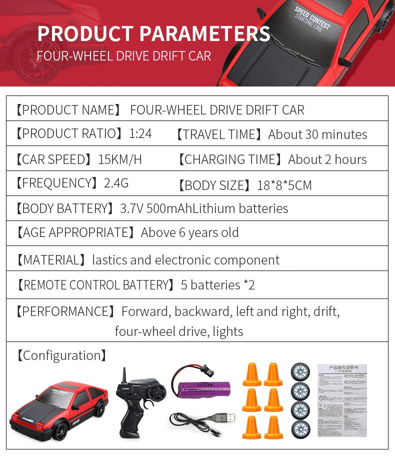 Thunder Drift: 1:24 RC Mustang Racer