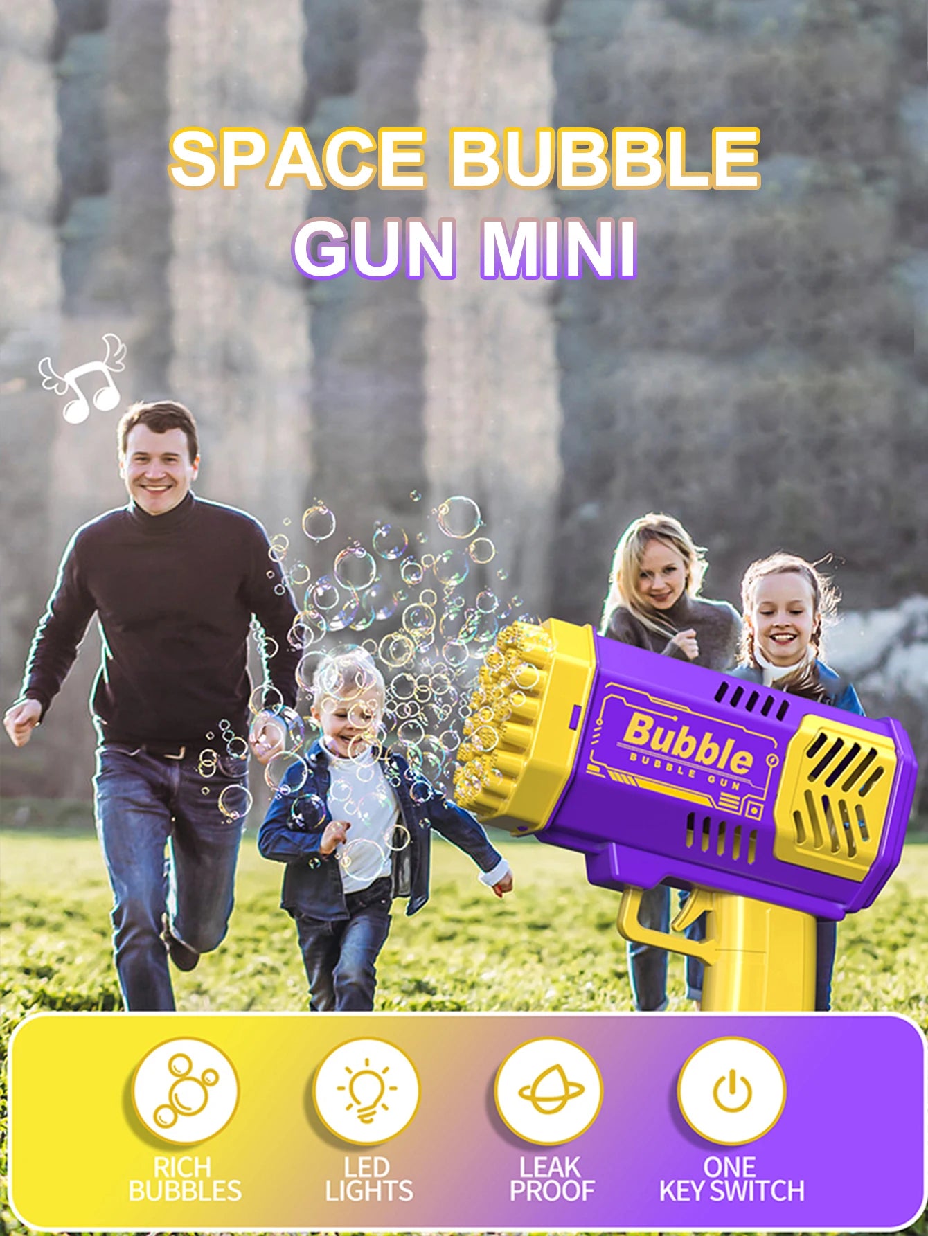 Mega Bubble Fun: Handheld Electric Gun