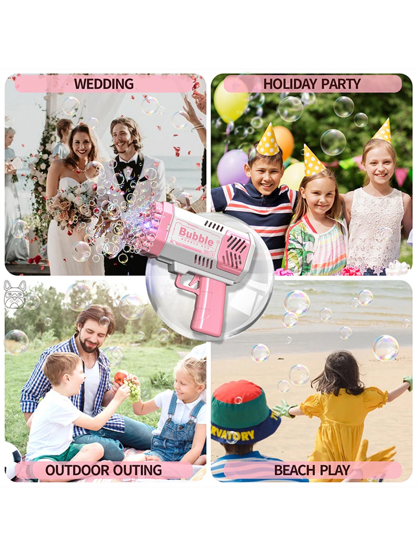 Mega Bubble Fun: Handheld Electric Gun