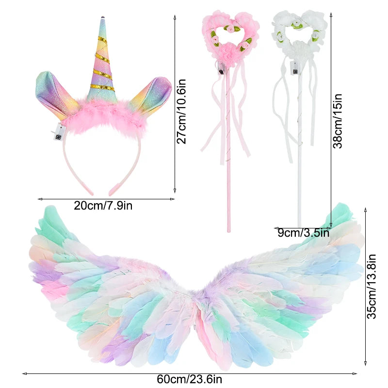 Magical LED Angel Wings & Unicorn Set