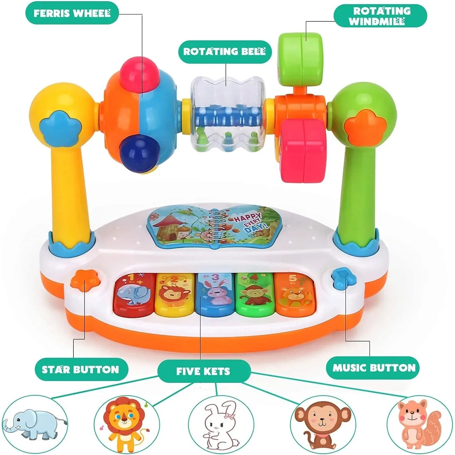 Melody Star: Baby Rotating Piano Toy