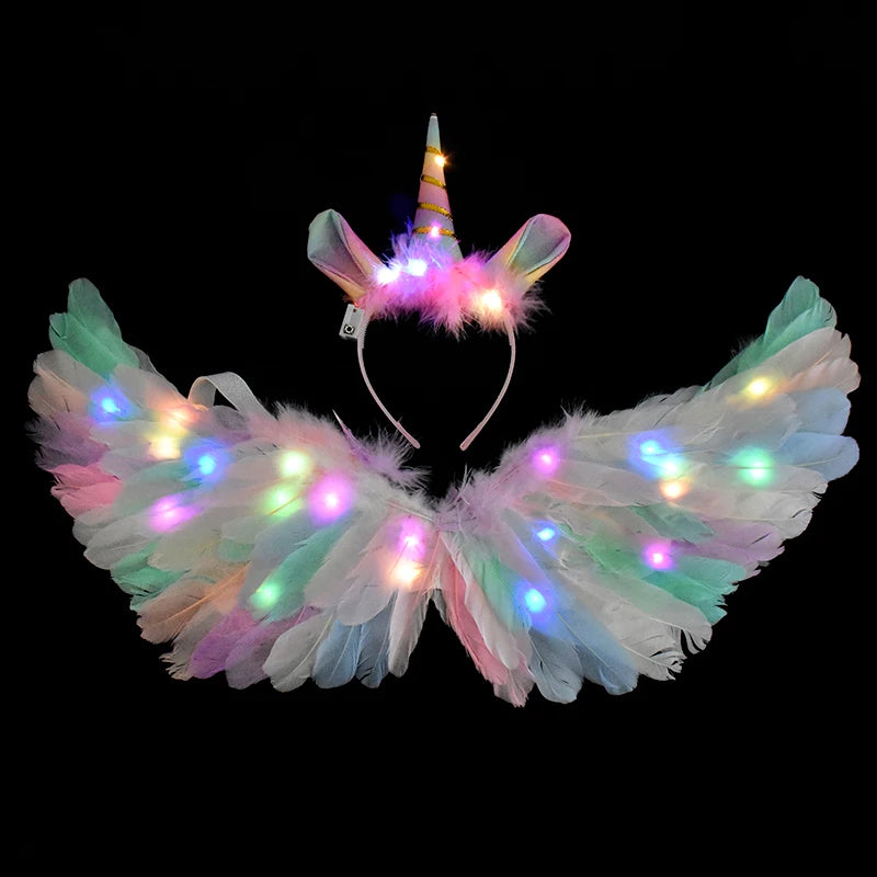 Magical LED Angel Wings & Unicorn Set