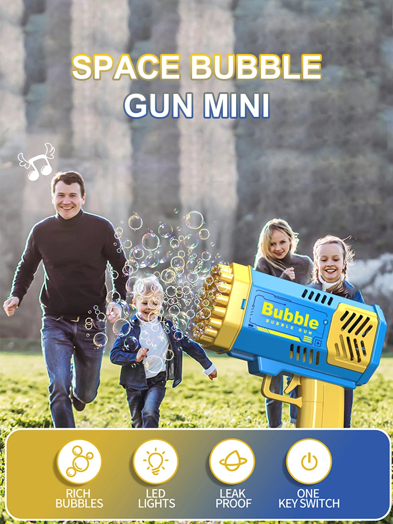 Mega Bubble Fun: Handheld Electric Gun