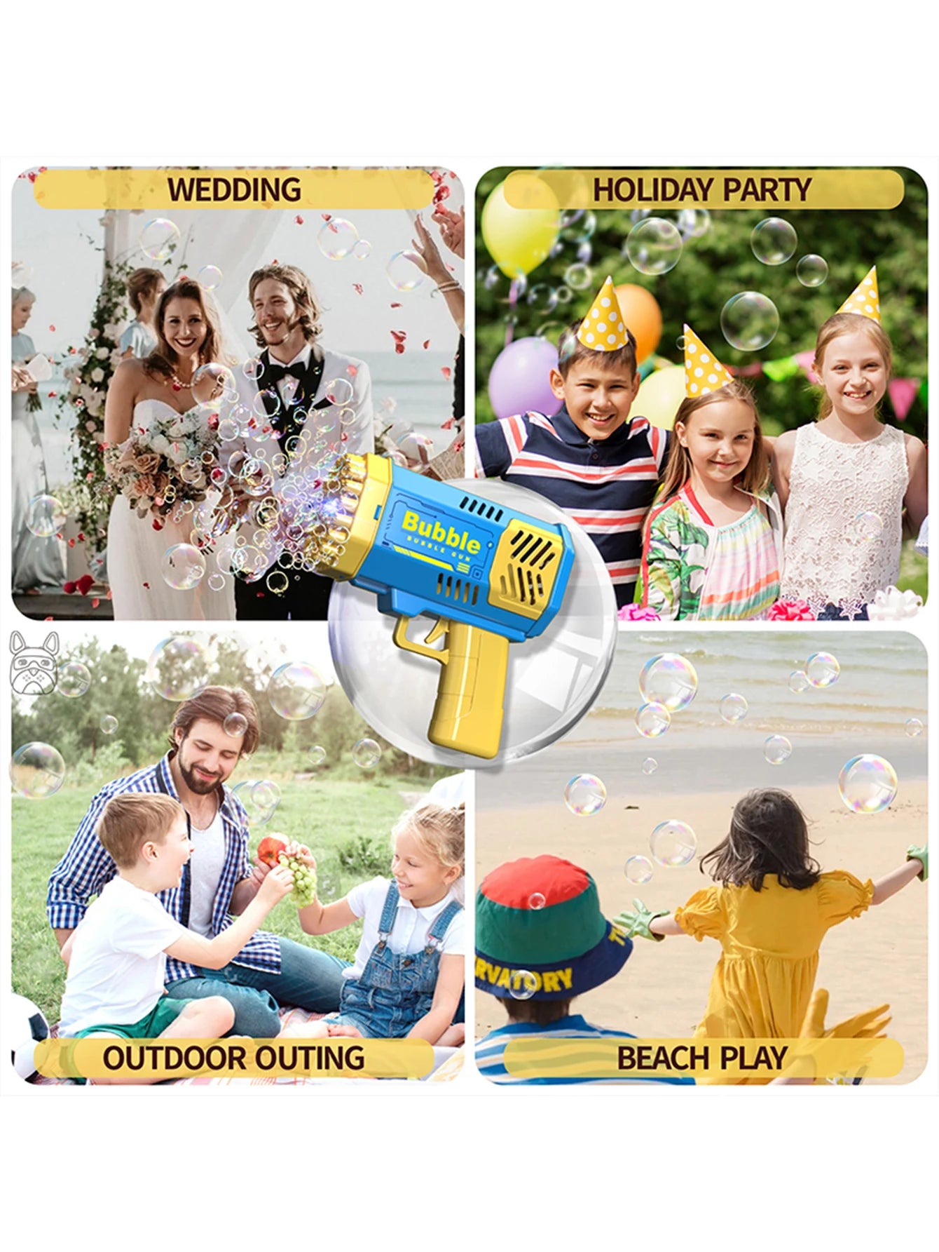 Mega Bubble Fun: Handheld Electric Gun