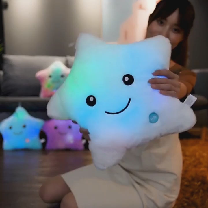 Starlight Dreams: Glowing Plush Pillow
